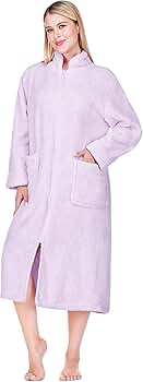 Amazon.com: PAVILIA Womens Housecoat Zip Robe, Sherpa Zip Up